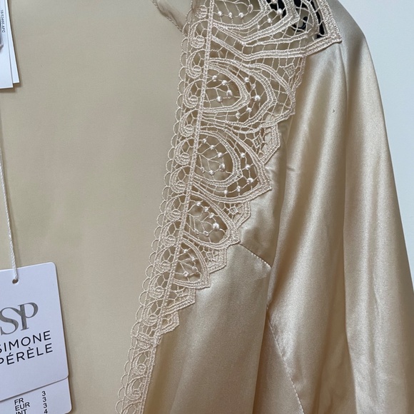 Lace-trimmed Silk-blend Satin Robe from SIMONE PÉRÈLE - Picture 3 of 9